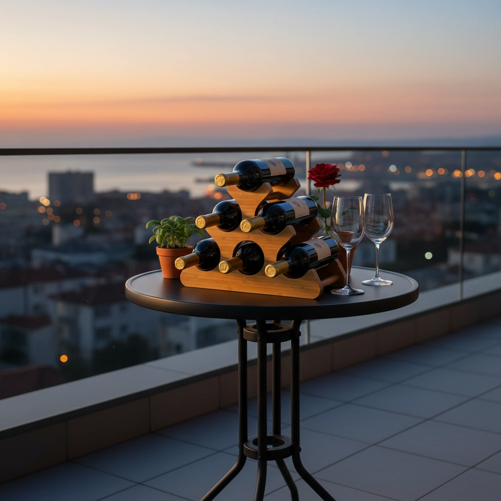 HONEYCOMB BAMBOO WINE STAND