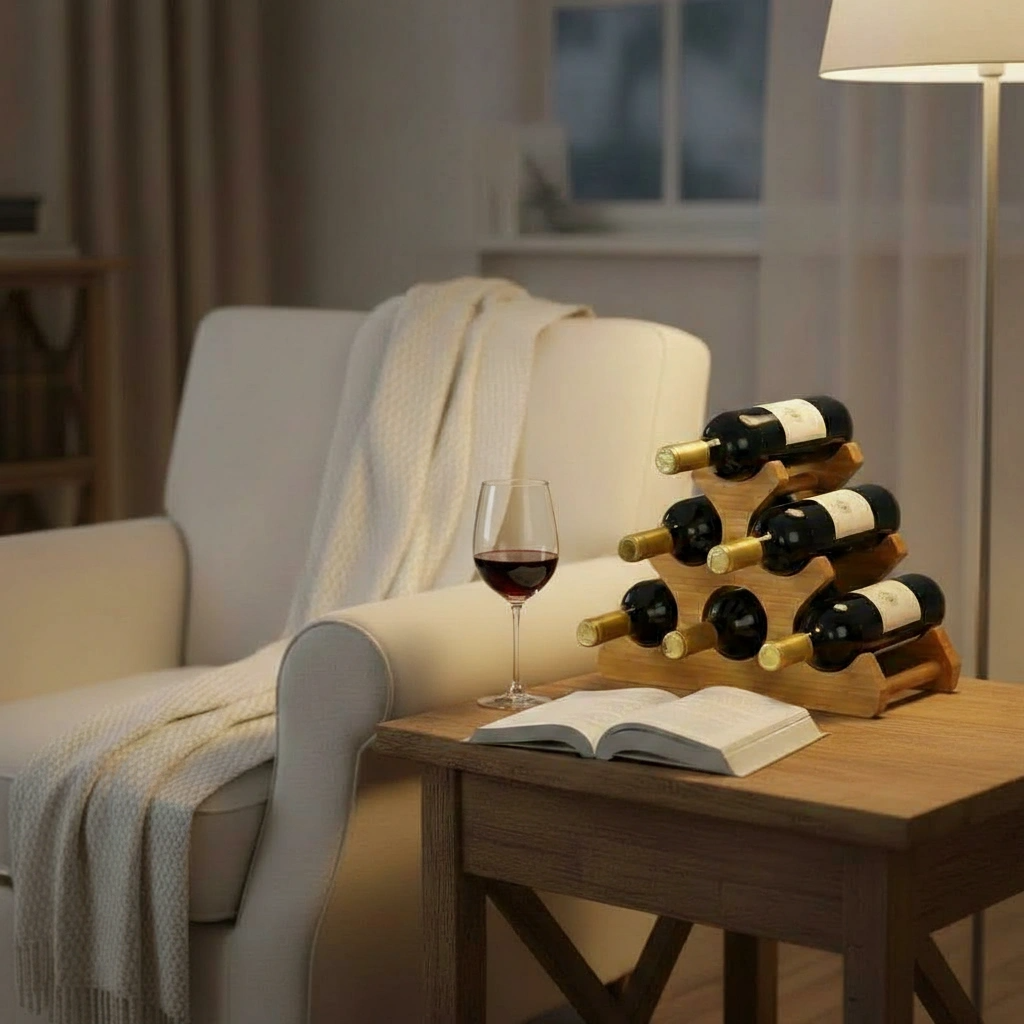 HONEYCOMB BAMBOO WINE STAND