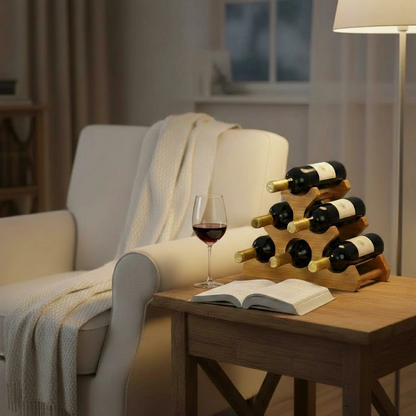 HONEYCOMB BAMBOO WINE STAND