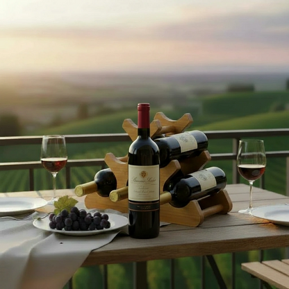 HONEYCOMB BAMBOO WINE STAND