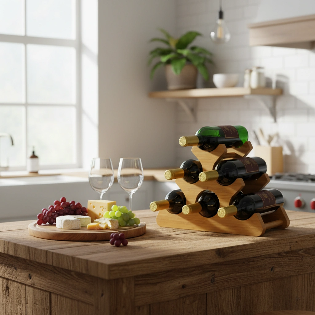 HONEYCOMB BAMBOO WINE STAND