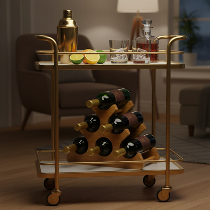 HONEYCOMB BAMBOO WINE STAND
