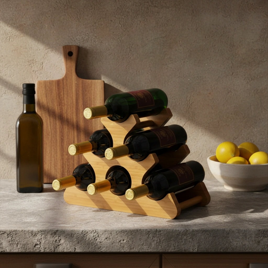 HONEYCOMB BAMBOO WINE STAND