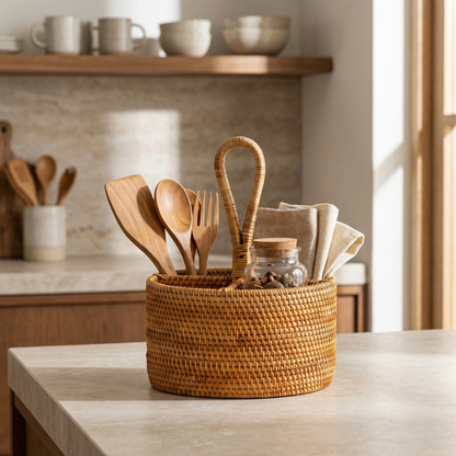 RATTAN UTILITY CADDY